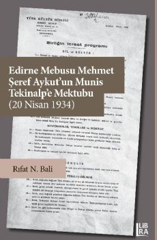 Edirne Mebusu Mehmet eref Aykutun Munis Tekinalpe Mektubu (20 Nisan 1934)